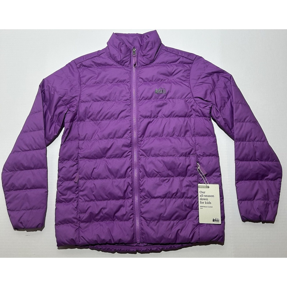 NEW REI Youth Kids 650 Down Jacket Size Large Puffer Jacket Pink Outdoor NWT